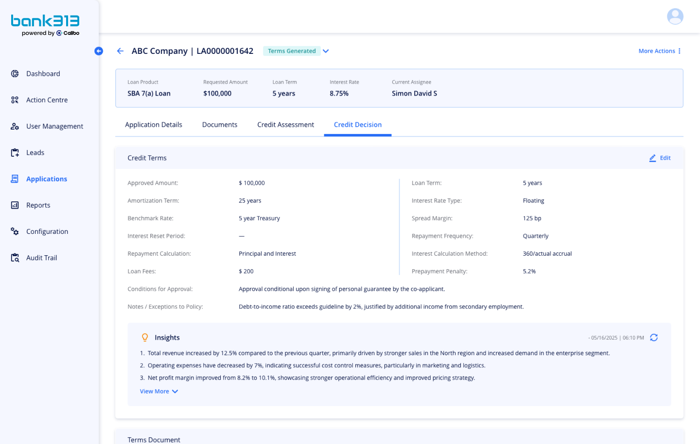 bank313 – Transparent Decisioning bank313 powered by Calibo Transparent Decisioning