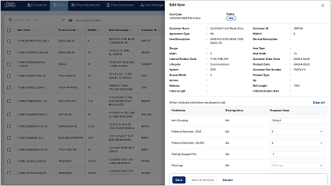 pricing tool Index Management